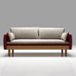 Loose Back 29.52" D x 29.92" H Sofa Slipcovered Wooden Linen Sofa Dark Red Clearhalo 'furn' 'furn_sofas' 'Furniture' 'furniture_sofas' 'kitchen' 'kitchen_sofas' 'Living Room Furniture' 'Sofa' 'sofas' 4648116
