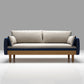 Loose Back 29.52" D x 29.92" H Sofa Slipcovered Wooden Linen Sofa Dark Blue-Gray Clearhalo 'furn' 'furn_sofas' 'Furniture' 'furniture_sofas' 'kitchen' 'kitchen_sofas' 'Living Room Furniture' 'Sofa' 'sofas' 4648117