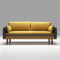 Loose Back 29.52" D x 29.92" H Sofa Slipcovered Wooden Linen Sofa Yellow Clearhalo 'furn' 'furn_sofas' 'Furniture' 'furniture_sofas' 'kitchen' 'kitchen_sofas' 'Living Room Furniture' 'Sofa' 'sofas' 4648118