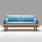 Loose Back 29.52" D x 29.92" H Sofa Slipcovered Wooden Linen Sofa Sky Blue-White Clearhalo 'furn' 'furn_sofas' 'Furniture' 'furniture_sofas' 'kitchen' 'kitchen_sofas' 'Living Room Furniture' 'Sofa' 'sofas' 4648121