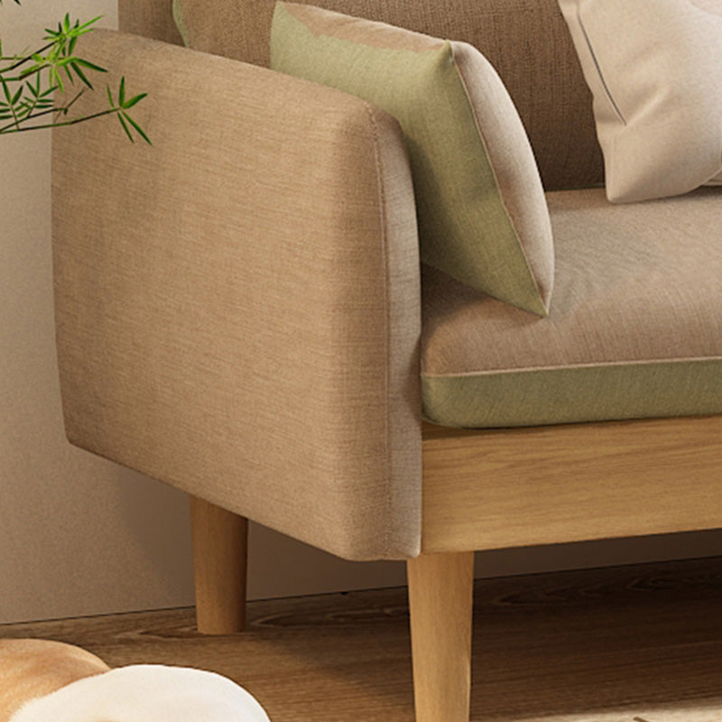 Loose Back 29.52" D x 29.92" H Sofa Slipcovered Wooden Linen Sofa Clearhalo 'furn' 'furn_sofas' 'Furniture' 'furniture_sofas' 'kitchen' 'kitchen_sofas' 'Living Room Furniture' 'Sofa' 'sofas' 4648126