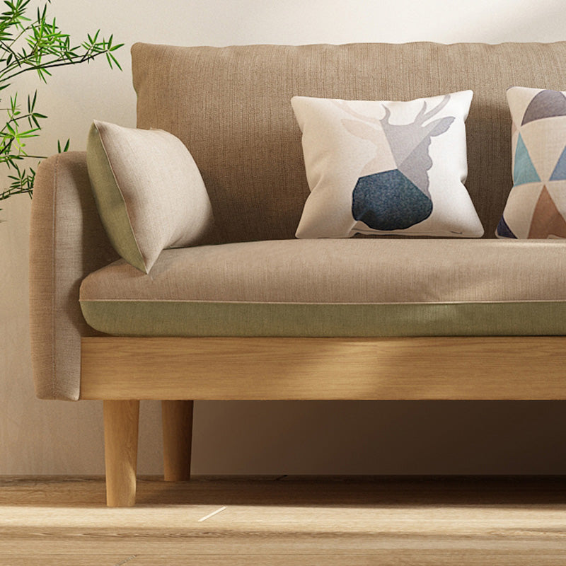 Loose Back 29.52" D x 29.92" H Sofa Slipcovered Wooden Linen Sofa Clearhalo 'furn' 'furn_sofas' 'Furniture' 'furniture_sofas' 'kitchen' 'kitchen_sofas' 'Living Room Furniture' 'Sofa' 'sofas' 4648127