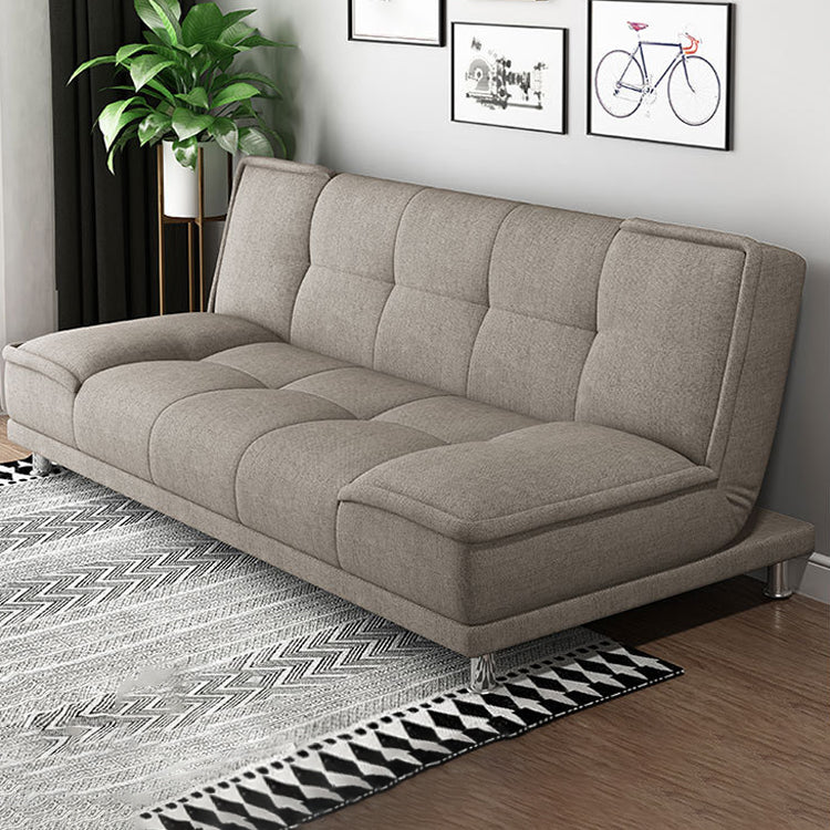 Contemporary Convertible Footrest Stool Sofa Bed with Biscuit Back Khaki Clearhalo 'furn' 'furn_sofas' 'Furniture' 'furniture_sofas' 'kitchen' 'kitchen_sofas' 'Living Room Furniture' 'Sofa' 'sofas' 4648133