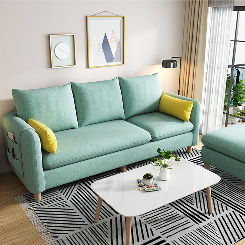 Modern Tuxedo Arm Sofa with Bolster Pillows Standard Sofa with Storage for Living Room 82.5"L x 31.5"W x 31.5"H Clearhalo 'furn' 'furn_sofas' 'Furniture' 'furniture_sofas' 'kitchen' 'kitchen_sofas' 'Living Room Furniture' 'Sofa' 'sofas' 4648171