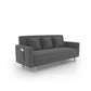 Scandinavian Tight Back Sofa with Storage and Square Arm 65H Dark Gray Clearhalo 'furn' 'furn_sofas' 'Furniture' 'furniture_sofas' 'kitchen' 'kitchen_sofas' 'Living Room Furniture' 'Sofa' 'sofas' 4648178