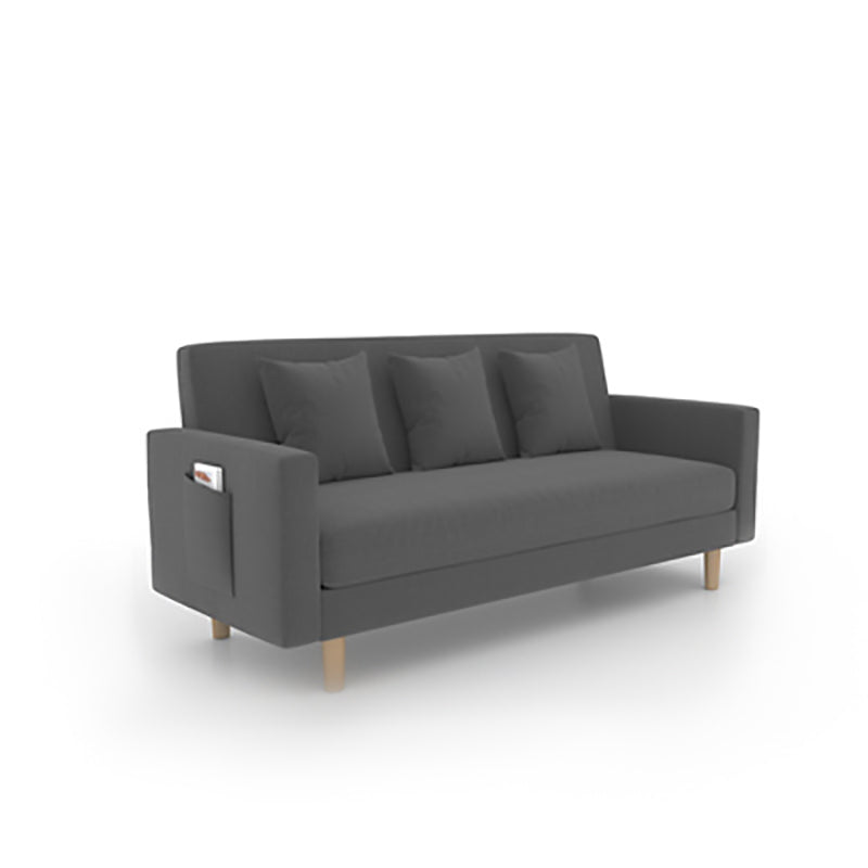 Scandinavian Tight Back Sofa with Storage and Square Arm 65H Dark Gray Clearhalo 'furn' 'furn_sofas' 'Furniture' 'furniture_sofas' 'kitchen' 'kitchen_sofas' 'Living Room Furniture' 'Sofa' 'sofas' 4648178
