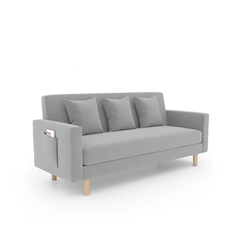 Scandinavian Tight Back Sofa with Storage and Square Arm 65H Light Gray Clearhalo 'furn' 'furn_sofas' 'Furniture' 'furniture_sofas' 'kitchen' 'kitchen_sofas' 'Living Room Furniture' 'Sofa' 'sofas' 4648179