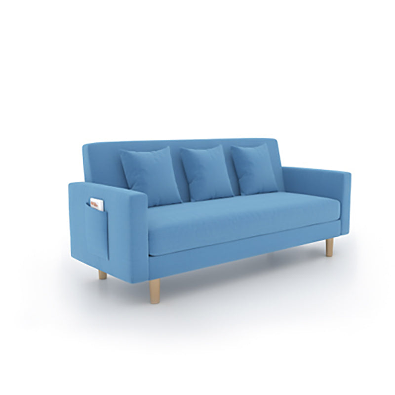 Scandinavian Tight Back Sofa with Storage and Square Arm 65H Ocean Blue Clearhalo 'furn' 'furn_sofas' 'Furniture' 'furniture_sofas' 'kitchen' 'kitchen_sofas' 'Living Room Furniture' 'Sofa' 'sofas' 4648182