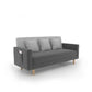 Scandinavian Tight Back Sofa with Storage and Square Arm 65H Gray Black Clearhalo 'furn' 'furn_sofas' 'Furniture' 'furniture_sofas' 'kitchen' 'kitchen_sofas' 'Living Room Furniture' 'Sofa' 'sofas' 4648183