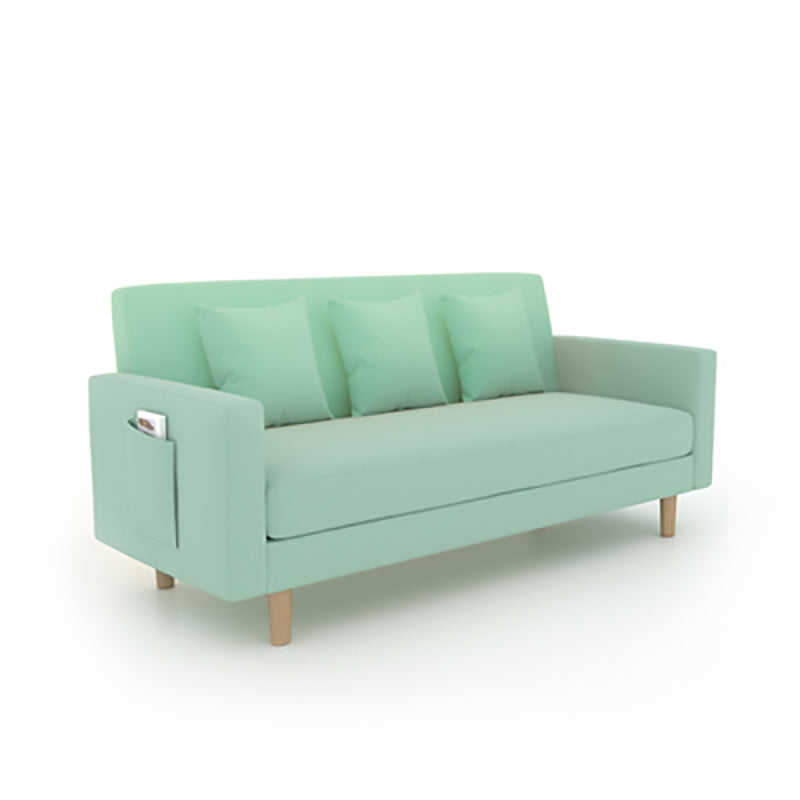Scandinavian Tight Back Sofa with Storage and Square Arm 65H Mint Green Clearhalo 'furn' 'furn_sofas' 'Furniture' 'furniture_sofas' 'kitchen' 'kitchen_sofas' 'Living Room Furniture' 'Sofa' 'sofas' 4648188