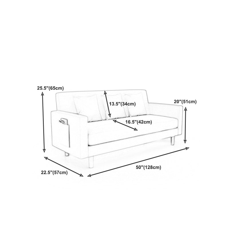 Scandinavian Tight Back Sofa with Storage and Square Arm 65H Clearhalo 'furn' 'furn_sofas' 'Furniture' 'furniture_sofas' 'kitchen' 'kitchen_sofas' 'Living Room Furniture' 'Sofa' 'sofas' 4648195