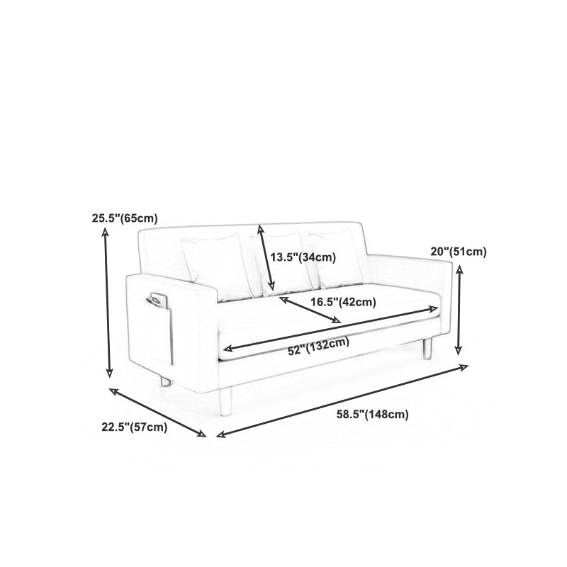 Scandinavian Tight Back Sofa with Storage and Square Arm 65H Clearhalo 'furn' 'furn_sofas' 'Furniture' 'furniture_sofas' 'kitchen' 'kitchen_sofas' 'Living Room Furniture' 'Sofa' 'sofas' 4648196