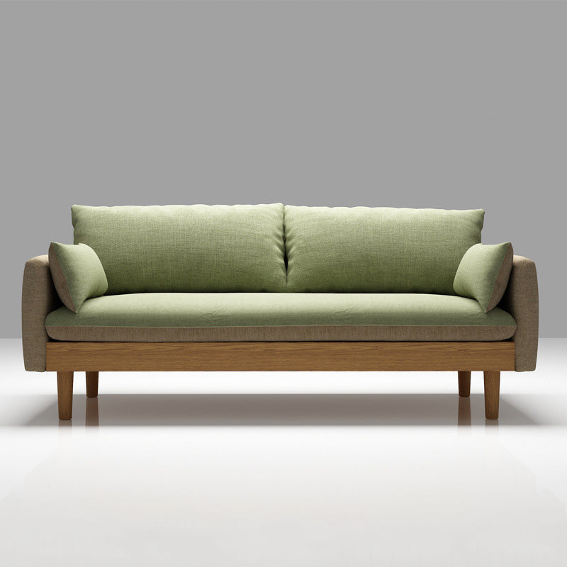Linen Loose Back Sofa 29.92" High 3-Seat Square Arm Loveseat Green Clearhalo 'furn' 'furn_sofas' 'Furniture' 'furniture_sofas' 'kitchen' 'kitchen_sofas' 'Living Room Furniture' 'Sofa' 'sofas' 4648200