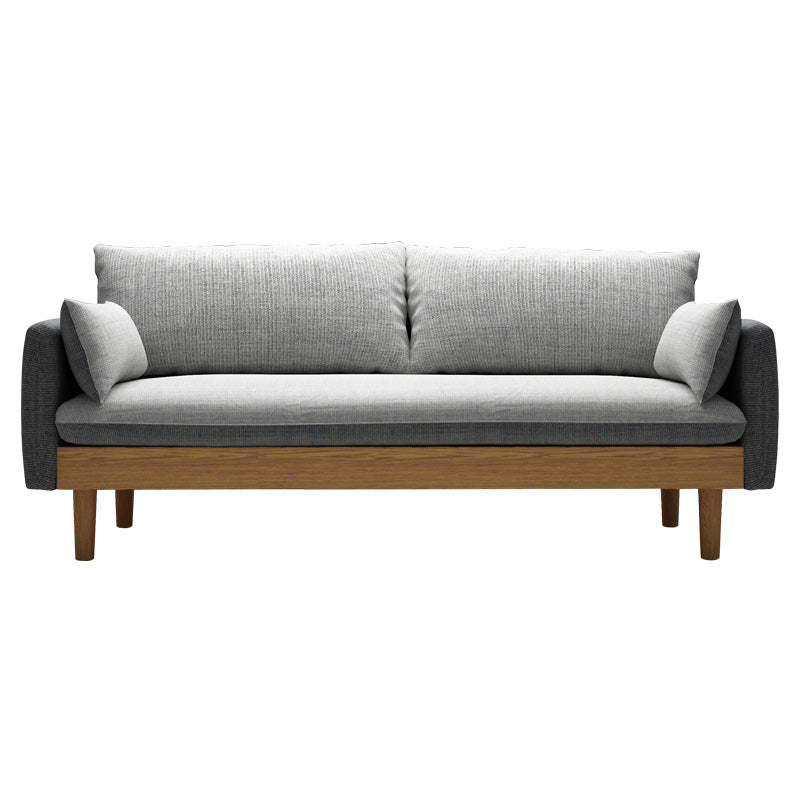 Linen Loose Back Sofa 29.92" High 3-Seat Square Arm Loveseat 55.1"L x 29.5"W x 29.5"H Gray Clearhalo 'furn' 'furn_sofas' 'Furniture' 'furniture_sofas' 'kitchen' 'kitchen_sofas' 'Living Room Furniture' 'Sofa' 'sofas' 4648206