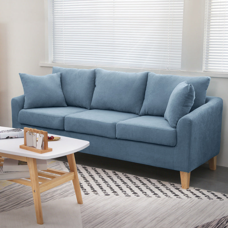 Scandinavian Pillow Top Arm Sofa with Sewn Pillow Back for Apartment Light Blue Clearhalo 'Furniture' 'furniture_sofas' 'kitchen' 'kitchen_sofas' 'Living Room Furniture' 'Sofa' 'sofas' 4648220