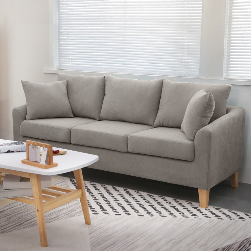 Scandinavian Pillow Top Arm Sofa with Sewn Pillow Back for Apartment Light Gray Clearhalo 'Furniture' 'furniture_sofas' 'kitchen' 'kitchen_sofas' 'Living Room Furniture' 'Sofa' 'sofas' 4648234
