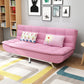 Modern Armless Metal Legs Sofa Faux Leather/Fabric Convertible Sofa Pink Clearhalo 'furn' 'furn_sofas' 'Furniture' 'furniture_sofas' 'kitchen' 'kitchen_sofas' 'Living Room Furniture' 'Sofa' 'sofas' 4648260