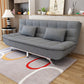 Modern Armless Metal Legs Sofa Faux Leather/Fabric Convertible Sofa Light Gray Clearhalo 'furn' 'furn_sofas' 'Furniture' 'furniture_sofas' 'kitchen' 'kitchen_sofas' 'Living Room Furniture' 'Sofa' 'sofas' 4648266