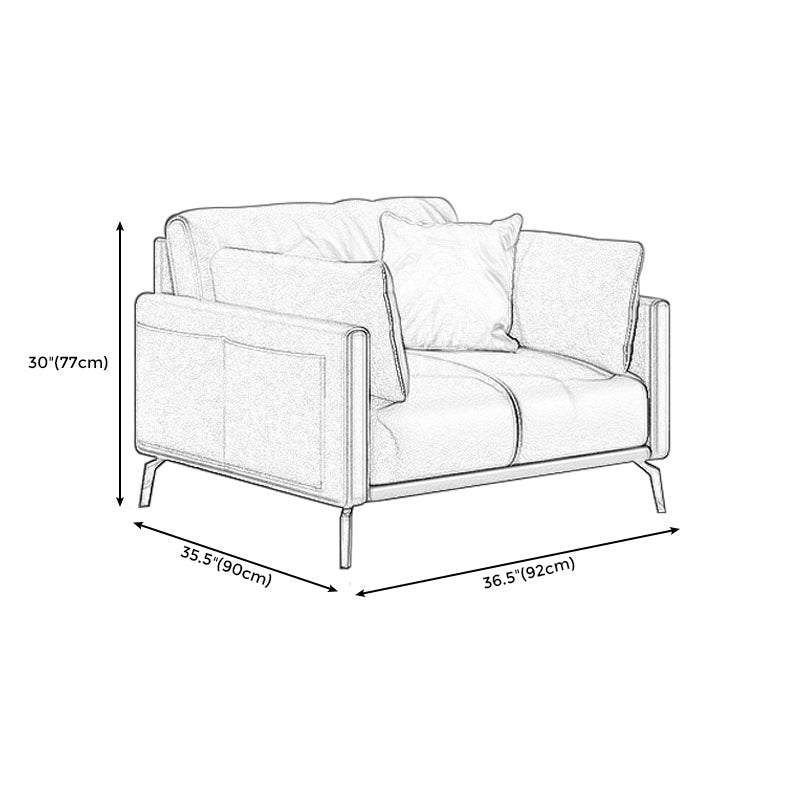 30.31" H Modern Square Arm Sofa With Tight Seat and Loose Back, Brown Clearhalo 'furn' 'furn_sofas' 'Furniture' 'furniture_sofas' 'kitchen' 'kitchen_sofas' 'Living Room Furniture' 'Sofa' 'sofas' 4648316