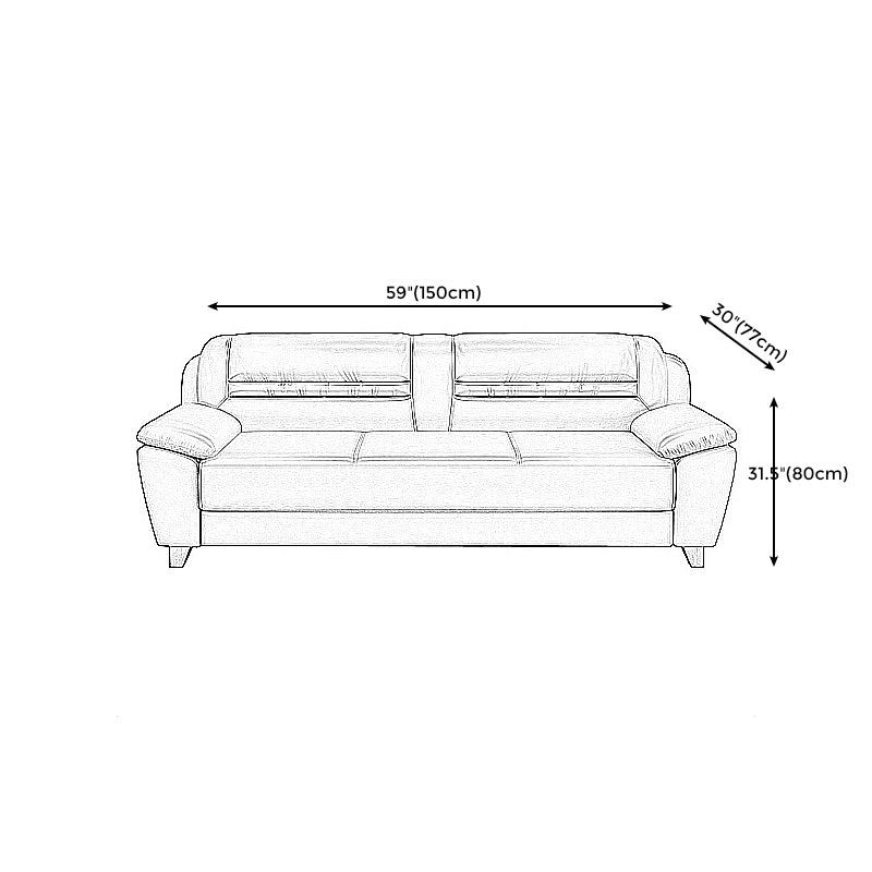 Modern Leather Match Pillow Top Arm Sewn Pillow Back Sofa for Living Room Clearhalo 'furn' 'furn_sofas' 'Furniture' 'furniture_sofas' 'kitchen' 'kitchen_sofas' 'Living Room Furniture' 'Sofa' 'sofas' 4648327