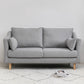 Scandinavian Loose Back Sofa 27.17" H Square Arm Slipcovered Loveseat Light Gray Clearhalo 'Furniture' 'furniture_sofas' 'kitchen' 'kitchen_sofas' 'Living Room Furniture' 'Sofa' 'sofas' 4648346