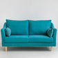 Scandinavian Loose Back Sofa 27.17" H Square Arm Slipcovered Loveseat Turquoise Clearhalo 'Furniture' 'furniture_sofas' 'kitchen' 'kitchen_sofas' 'Living Room Furniture' 'Sofa' 'sofas' 4648348