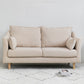Scandinavian Loose Back Sofa 27.17" H Square Arm Slipcovered Loveseat Light Khaki Clearhalo 'Furniture' 'furniture_sofas' 'kitchen' 'kitchen_sofas' 'Living Room Furniture' 'Sofa' 'sofas' 4648351