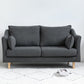 Scandinavian Loose Back Sofa 27.17" H Square Arm Slipcovered Loveseat Dark Gray Clearhalo 'Furniture' 'furniture_sofas' 'kitchen' 'kitchen_sofas' 'Living Room Furniture' 'Sofa' 'sofas' 4648356