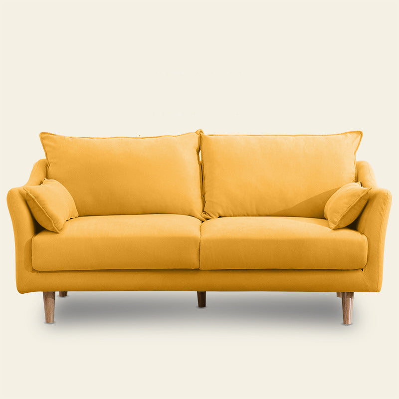 Scandinavian Loose Back Sofa 27.17" H Square Arm Slipcovered Loveseat Clearhalo 'Furniture' 'furniture_sofas' 'kitchen' 'kitchen_sofas' 'Living Room Furniture' 'Sofa' 'sofas' 4648359