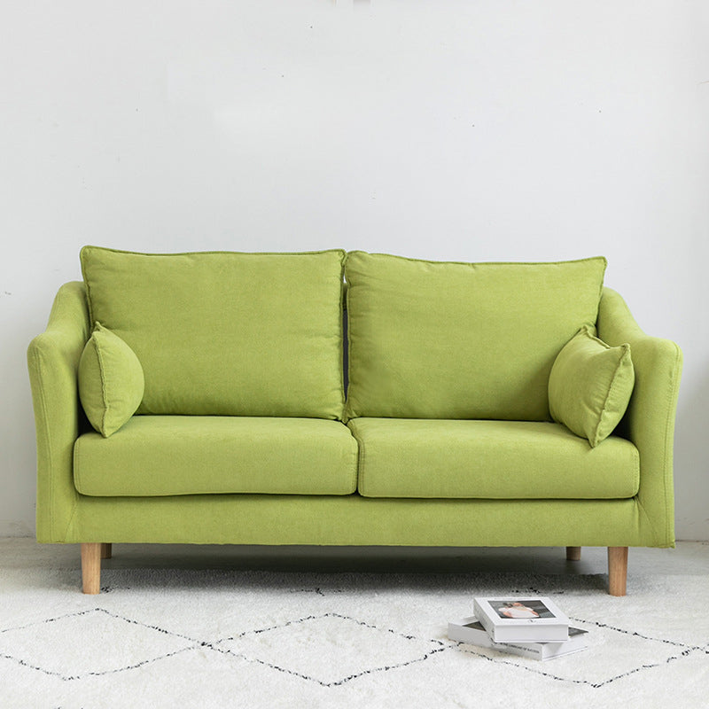 Scandinavian Loose Back Sofa 27.17" H Square Arm Slipcovered Loveseat Mint Green Clearhalo 'Furniture' 'furniture_sofas' 'kitchen' 'kitchen_sofas' 'Living Room Furniture' 'Sofa' 'sofas' 4648360