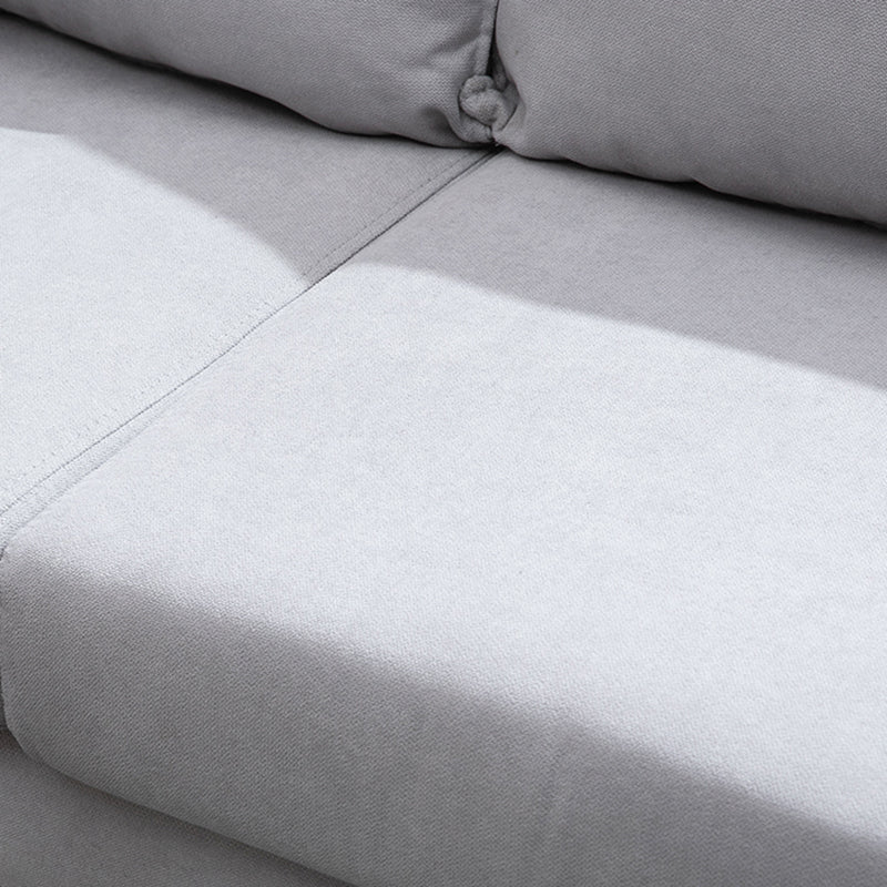 Scandinavian Loose Back Sofa 27.17" H Square Arm Slipcovered Loveseat Clearhalo 'Furniture' 'furniture_sofas' 'kitchen' 'kitchen_sofas' 'Living Room Furniture' 'Sofa' 'sofas' 4648364