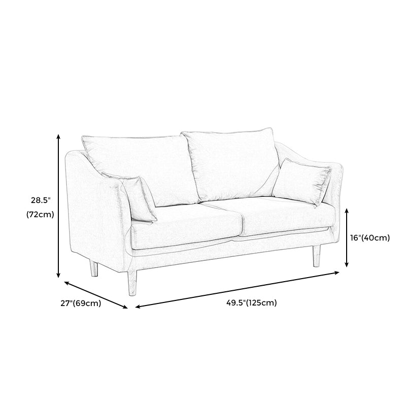 Scandinavian Loose Back Sofa 27.17" H Square Arm Slipcovered Loveseat Clearhalo 'Furniture' 'furniture_sofas' 'kitchen' 'kitchen_sofas' 'Living Room Furniture' 'Sofa' 'sofas' 4648367