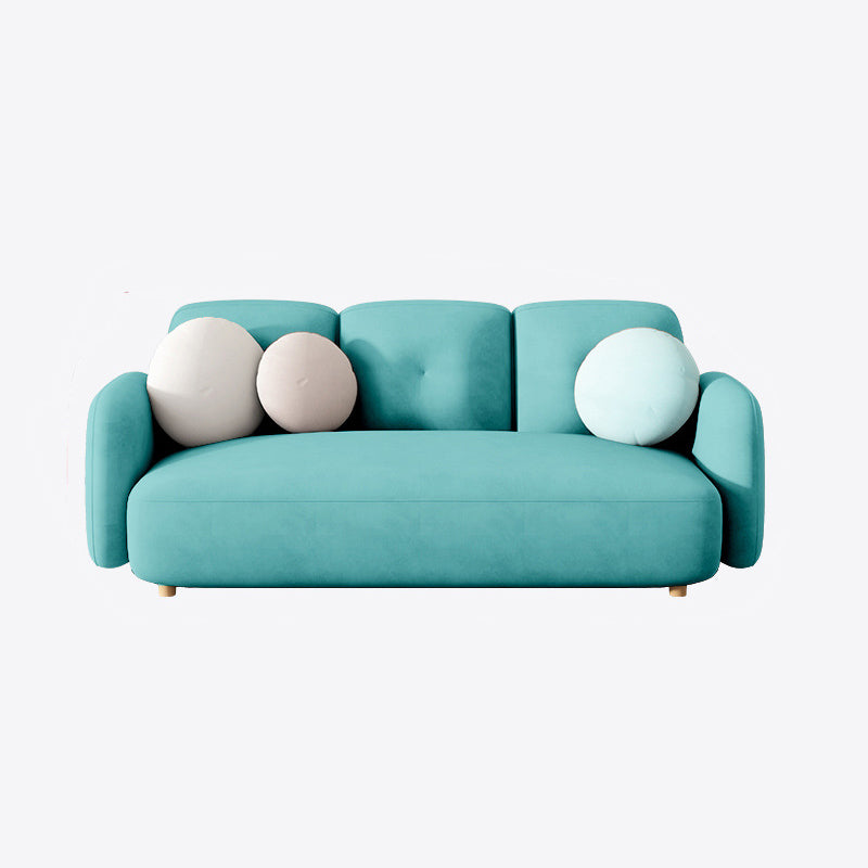 Modern Macaroon 3/4 Seater Sofa Square Arm Standard Cushions Sofa Lake Blue Clearhalo 'furn' 'furn_sofas' 'Furniture' 'furniture_sofas' 'kitchen' 'kitchen_sofas' 'Living Room Furniture' 'Sofa' 'sofas' 4648370