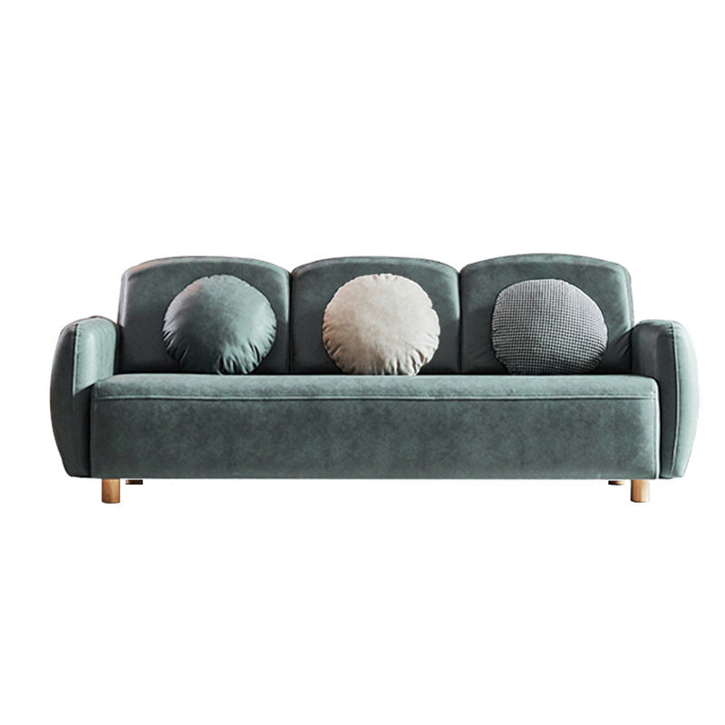 Modern Macaroon 3/4 Seater Sofa Square Arm Standard Cushions Sofa Peacock Green Clearhalo 'furn' 'furn_sofas' 'Furniture' 'furniture_sofas' 'kitchen' 'kitchen_sofas' 'Living Room Furniture' 'Sofa' 'sofas' 4648371