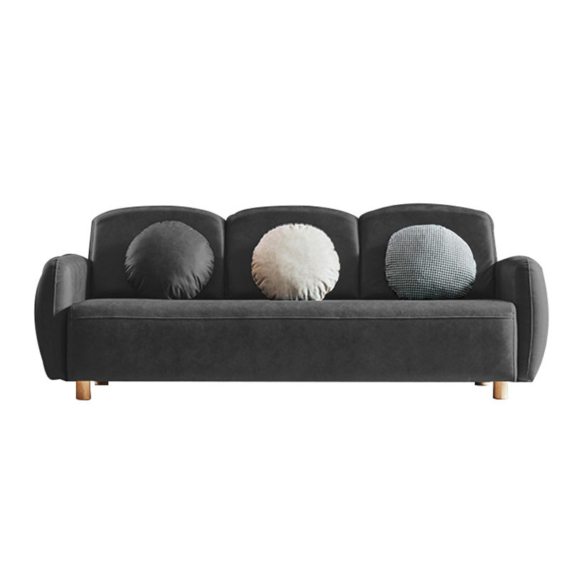 Modern Macaroon 3/4 Seater Sofa Square Arm Standard Cushions Sofa Dark Gray Clearhalo 'furn' 'furn_sofas' 'Furniture' 'furniture_sofas' 'kitchen' 'kitchen_sofas' 'Living Room Furniture' 'Sofa' 'sofas' 4648374