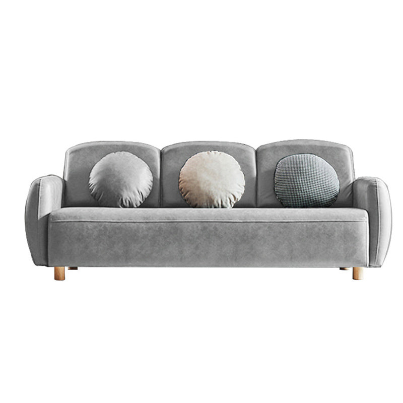 Modern Macaroon 3/4 Seater Sofa Square Arm Standard Cushions Sofa Light Gray Clearhalo 'furn' 'furn_sofas' 'Furniture' 'furniture_sofas' 'kitchen' 'kitchen_sofas' 'Living Room Furniture' 'Sofa' 'sofas' 4648376