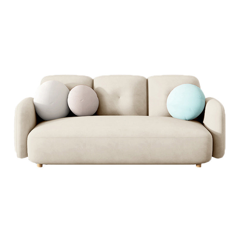 Modern Macaroon 3/4 Seater Sofa Square Arm Standard Cushions Sofa Off-White Clearhalo 'furn' 'furn_sofas' 'Furniture' 'furniture_sofas' 'kitchen' 'kitchen_sofas' 'Living Room Furniture' 'Sofa' 'sofas' 4648384