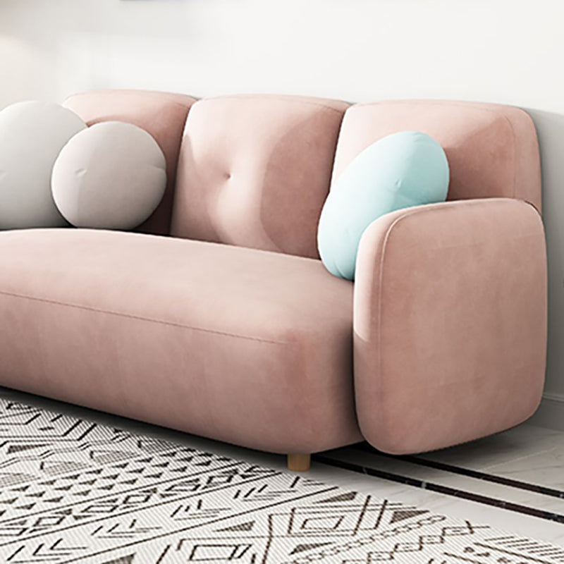 Modern Macaroon 3/4 Seater Sofa Square Arm Standard Cushions Sofa Clearhalo 'furn' 'furn_sofas' 'Furniture' 'furniture_sofas' 'kitchen' 'kitchen_sofas' 'Living Room Furniture' 'Sofa' 'sofas' 4648386