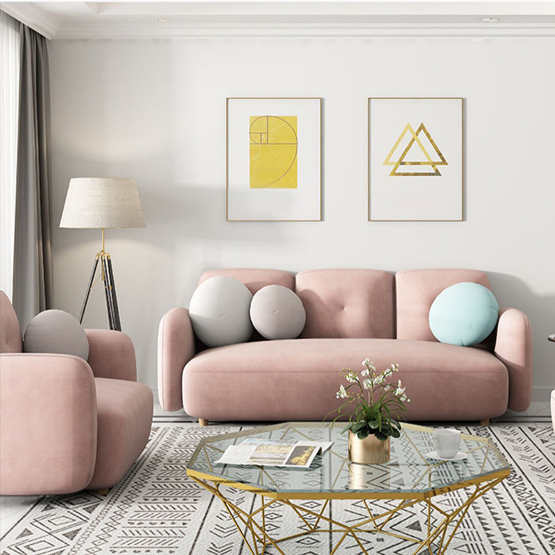Modern Macaroon 3/4 Seater Sofa Square Arm Standard Cushions Sofa Clearhalo 'furn' 'furn_sofas' 'Furniture' 'furniture_sofas' 'kitchen' 'kitchen_sofas' 'Living Room Furniture' 'Sofa' 'sofas' 4648389