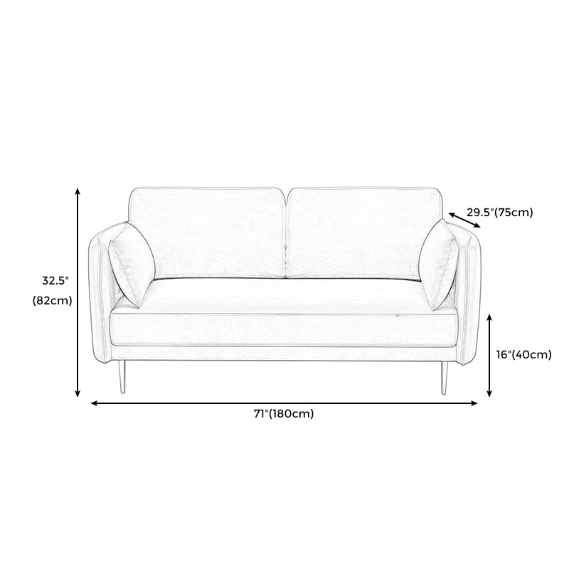 Mid-Century Modern Square Arm Sofa 32.2-In High Cushions Slipcovered Sofa Clearhalo 'furn' 'furn_sofas' 'Furniture' 'furniture_sofas' 'kitchen' 'kitchen_sofas' 'Living Room Furniture' 'Sofa' 'sofas' 4648420