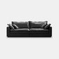 Black Contemporary Faux Leather Tuxedo Arm Sofa with Bolster Pillows for Living Room 102''L x47"W x 31.5"H Clearhalo 'furn' 'furn_sofas' 'Furniture' 'furniture_sofas' 'kitchen' 'kitchen_sofas' 'Living Room Furniture' 'Sofa' 'sofas' 4648427