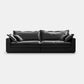 Black Contemporary Faux Leather Tuxedo Arm Sofa with Bolster Pillows for Living Room Clearhalo 'furn' 'furn_sofas' 'Furniture' 'furniture_sofas' 'kitchen' 'kitchen_sofas' 'Living Room Furniture' 'Sofa' 'sofas' 4648428