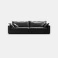 Black Contemporary Faux Leather Tuxedo Arm Sofa with Bolster Pillows for Living Room 118"L x 47"W x 24"H Clearhalo 'furn' 'furn_sofas' 'Furniture' 'furniture_sofas' 'kitchen' 'kitchen_sofas' 'Living Room Furniture' 'Sofa' 'sofas' 4648429