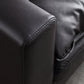 Black Contemporary Faux Leather Tuxedo Arm Sofa with Bolster Pillows for Living Room Clearhalo 'furn' 'furn_sofas' 'Furniture' 'furniture_sofas' 'kitchen' 'kitchen_sofas' 'Living Room Furniture' 'Sofa' 'sofas' 4648434