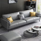 Grey Stain Resistant Settee Couch Square Arm Loose Back Loveseat 83"L x 35"W x 26"H Clearhalo 'furn' 'furn_sofas' 'Furniture' 'furniture_sofas' 'kitchen' 'kitchen_sofas' 'Living Room Furniture' 'Sofa' 'sofas' 4648451