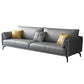 Grey Stain Resistant Settee Couch Square Arm Loose Back Loveseat Clearhalo 'furn' 'furn_sofas' 'Furniture' 'furniture_sofas' 'kitchen' 'kitchen_sofas' 'Living Room Furniture' 'Sofa' 'sofas' 4648452