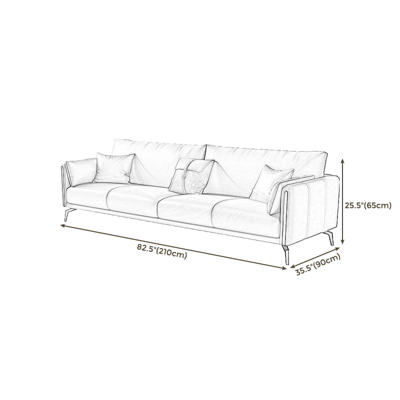 Grey Stain Resistant Settee Couch Square Arm Loose Back Loveseat Clearhalo 'furn' 'furn_sofas' 'Furniture' 'furniture_sofas' 'kitchen' 'kitchen_sofas' 'Living Room Furniture' 'Sofa' 'sofas' 4648456