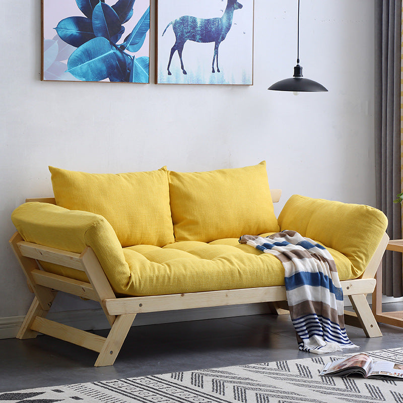 Modern Wood and Fabric Sofa Convertible Flared Arm Sofa for Living Room Yellow Clearhalo 'Furniture' 'furniture_sofas' 'kitchen' 'kitchen_sofas' 'Living Room Furniture' 'Sofa' 'sofas' 4648467