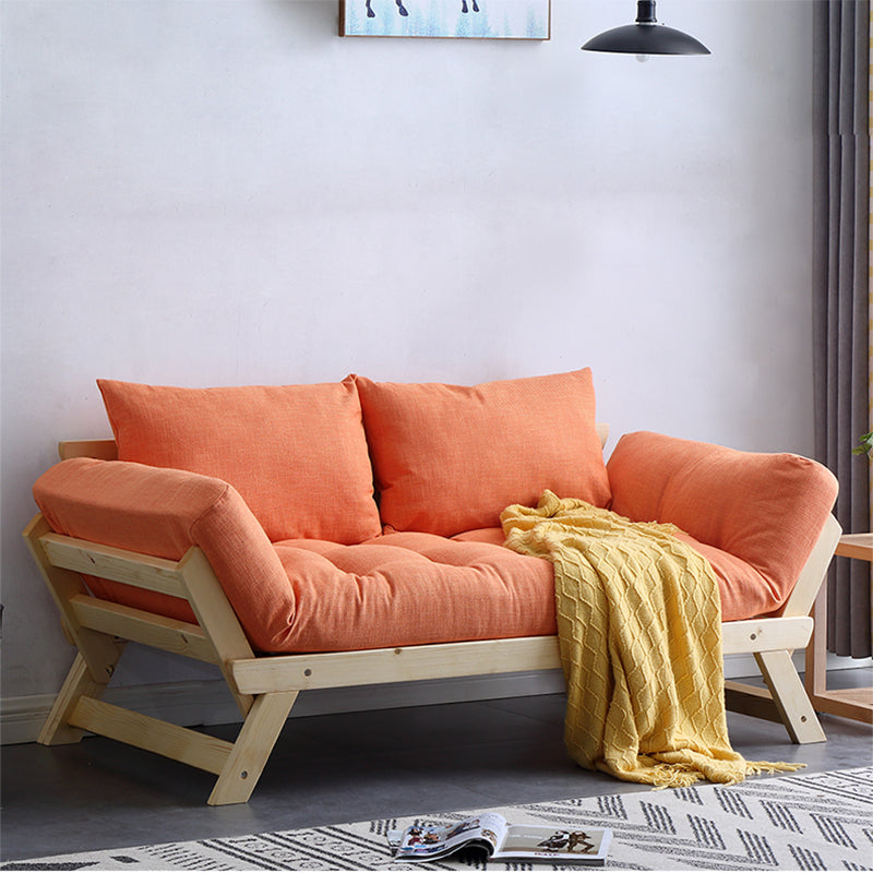 Modern Wood and Fabric Sofa Convertible Flared Arm Sofa for Living Room Orange Clearhalo 'Furniture' 'furniture_sofas' 'kitchen' 'kitchen_sofas' 'Living Room Furniture' 'Sofa' 'sofas' 4648470