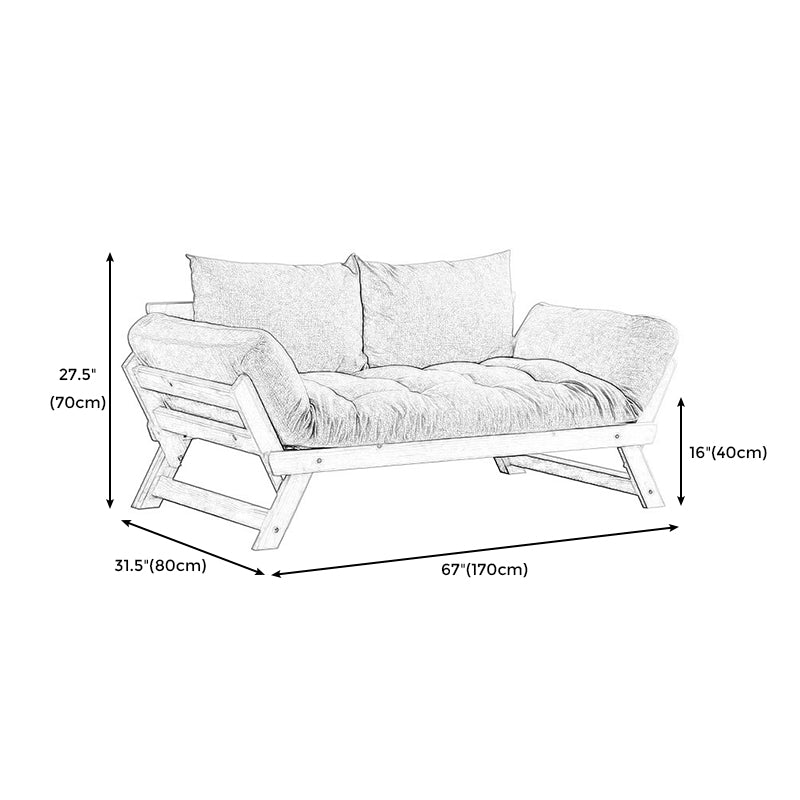 Modern Wood and Fabric Sofa Convertible Flared Arm Sofa for Living Room Clearhalo 'Furniture' 'furniture_sofas' 'kitchen' 'kitchen_sofas' 'Living Room Furniture' 'Sofa' 'sofas' 4648471